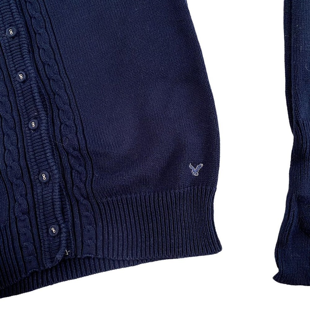 American Eagle Outfitters | Knitted Button Down Cardigan | Blue | Size: Medium - Picture 4 of 8